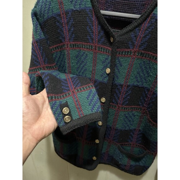 VTG Tally-ho Multicolored Women’s Cardigan Size Medium 100% Acrylic Pollak IMP - Picture 2 of 5